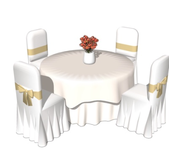 简欧餐桌su模型