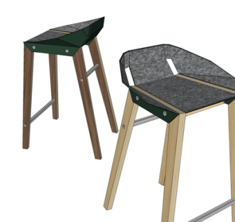 北欧单椅su模型