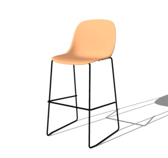 现代吧台椅su模型