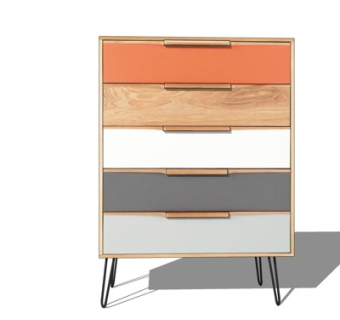 北欧实木边柜su模型