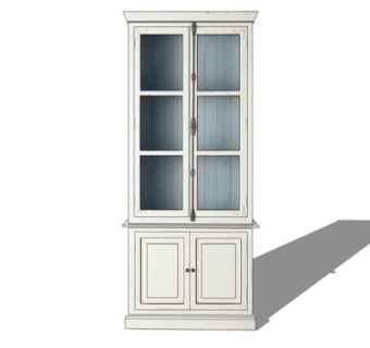 简欧实木衣柜su模型