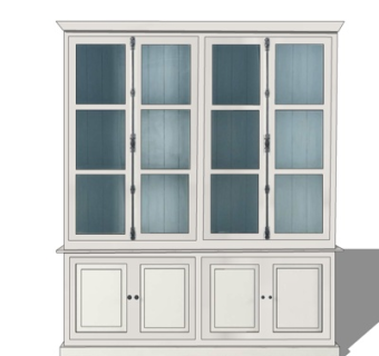 简欧实木衣柜su模型