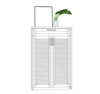 现代实木端景柜su模型