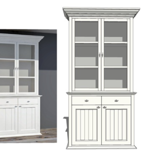 简欧实木衣柜su模型