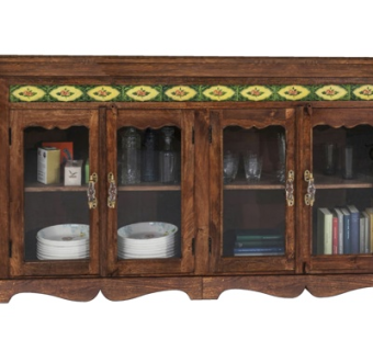 美式实木餐边柜su模型