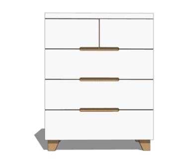 北欧实木边柜su模型