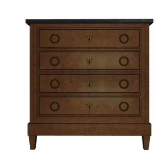 简欧实木边柜su模型