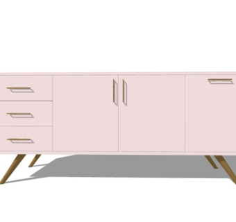 北欧实木边柜su模型