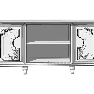欧式实木边柜su模型
