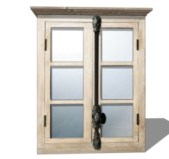 现代实木玻璃窗户su模型