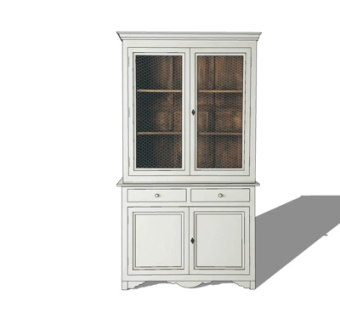 简欧实木酒柜su模型