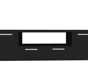 现代实木电视柜su模型