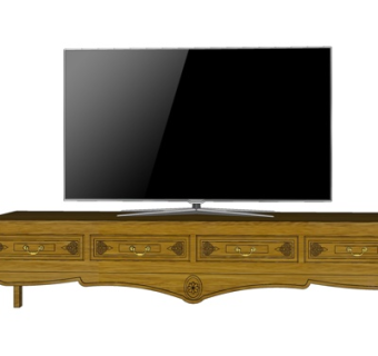 欧式实木电视柜su模型