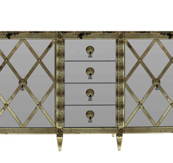 欧式金属边柜su模型