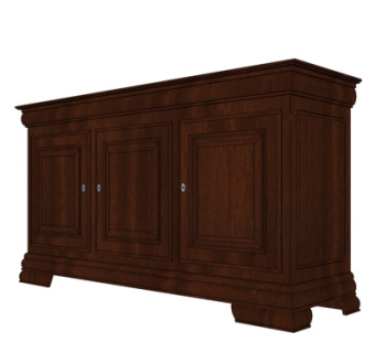 美式实木边柜su模型