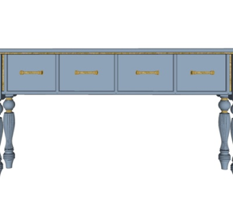 欧式实木边柜su模型