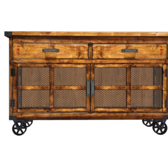 工业风实木餐边柜su模型