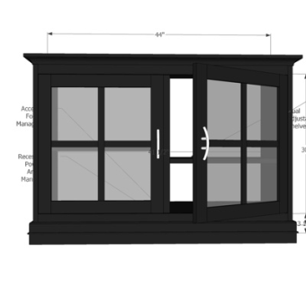 现代实木玻璃窗户su模型