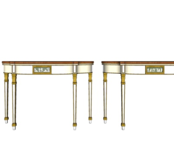 欧式实木端景柜su模型