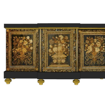 欧式古典边柜su模型