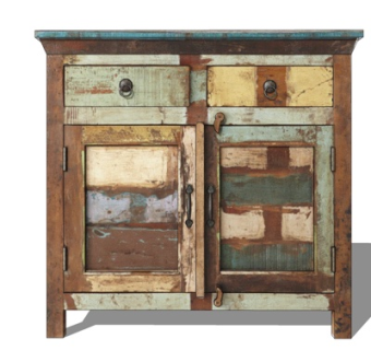 工业风实木边柜su模型