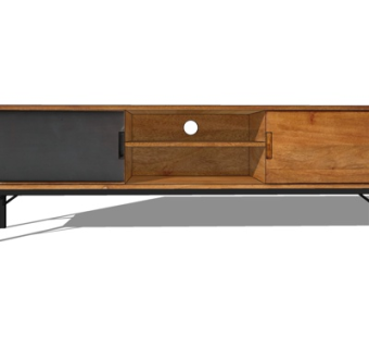 现代实木电视柜su模型