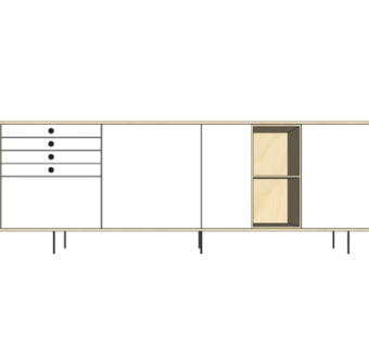 北欧实木电视柜su模型