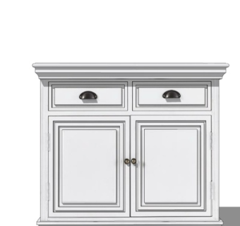 简欧实木边柜su模型