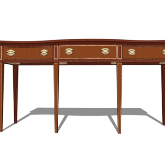 简欧实木端景台su模型