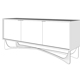 现代实木电视柜su模型