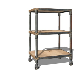 现代实木餐边柜su模型