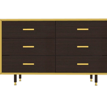 现代实木边柜su模型