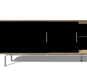 现代实木边柜su模型