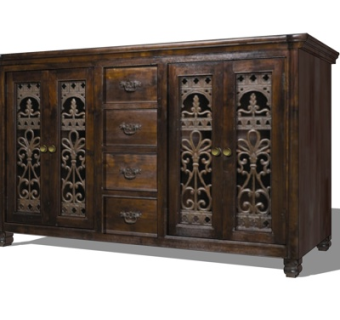 欧式古典边柜su模型