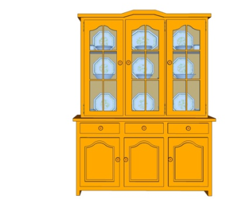 简欧实木酒柜su模型