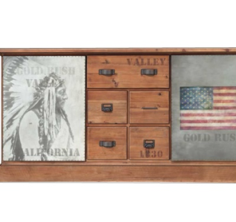 工业风实木边柜su模型