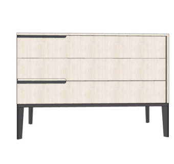 现代实木边柜su模型