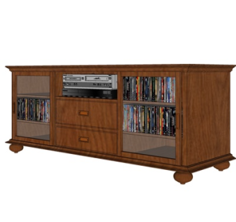 简欧实木书柜su模型