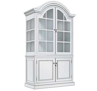 简欧实木酒柜su模型