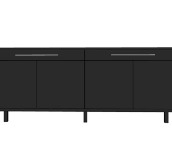 现代实木边柜su模型