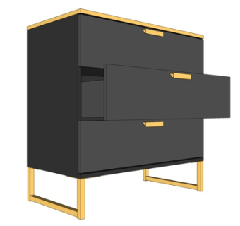 现代实木边柜su模型