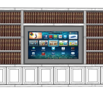 现代实木电视柜su模型