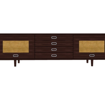 现代实木电视柜su模型