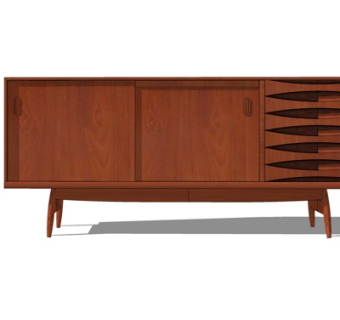 现代实木电视柜su模型