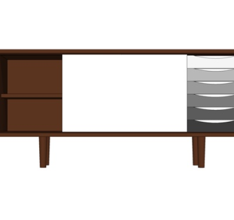 现代实木边柜su模型