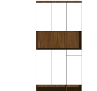 现代实木衣柜su模型