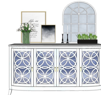 欧式实木端景台su模型