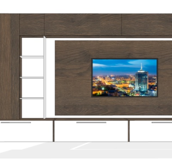 现代电视背景墙su模型