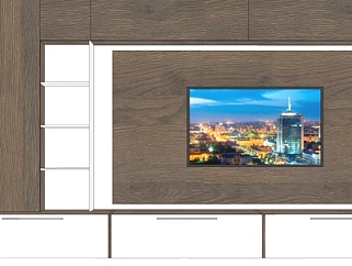 现代电视背景墙su模型