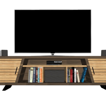 北欧实木电视柜su模型